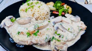 You Will Love This Creamy Garlic Mushroom Chicken | One Pan Chicken With Creamy Mushroom Sauce