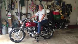 Norton 850 Commando Elec Start - Cold Start using Kick Starter