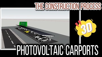 3D animation of the construction process of the photovoltaic carport