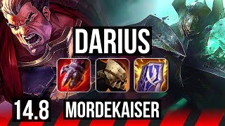 DARIUS vs MORDEKAISER (TOP) | 11/1/2, 6 solo kills, Legendary | NA Master | 14.8