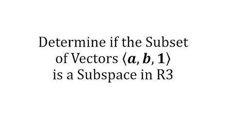 Determine if the Subset of Vectors (a,b,1) is a Subspace in R3