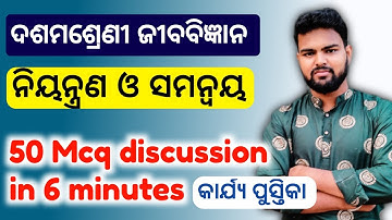 Niyantrana o samanwaya 10th class mcq l Niyantrana o samanwaya mcq l Saktieducation l