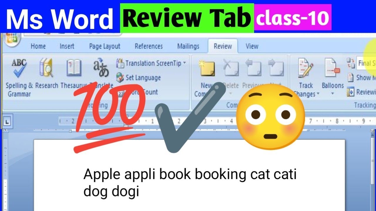 Review Tab In Word || Review Tab In Ms Word - YouTube