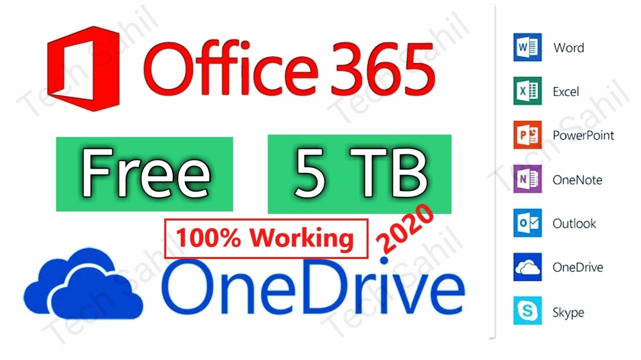 Microsoft Office 365 & 5TB Onedrive Free Storage (2020) ✔️100% working |  Tech Sahil - YouTube