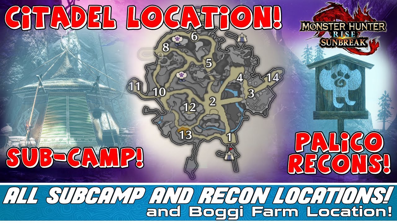 MH Rise Sunbreak CITADEL SubCamp and Palico Recon LOCATIONS! EASY