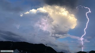 きのこ雲みたい、真夏の積乱雲と雷 Awesome Lightning Cloud