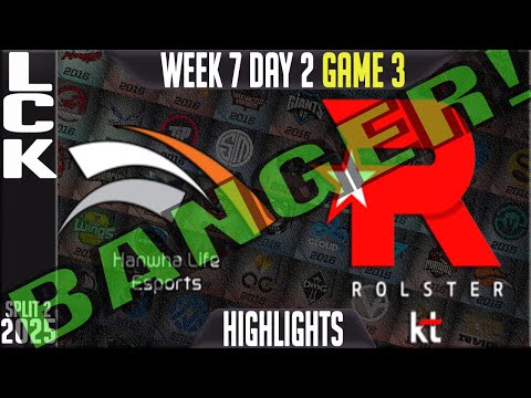 HLE vs KT Highlights Game 3 BANGER | LCK W7D2 Split 2 2025 | Hanwha Life Esports vs KT Rolster G3