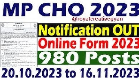 MP NHM CHO Online Form 2023 Kaise Bhare ¦ How to Fill NHM MP CHO Online Form 2023 MP_NHM_CHO_CCH