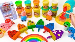 How to make Raindow Water Melon Ice Cream with Play Doh Noodle 🌈 Kinetic Sand ASMR screenshot 4