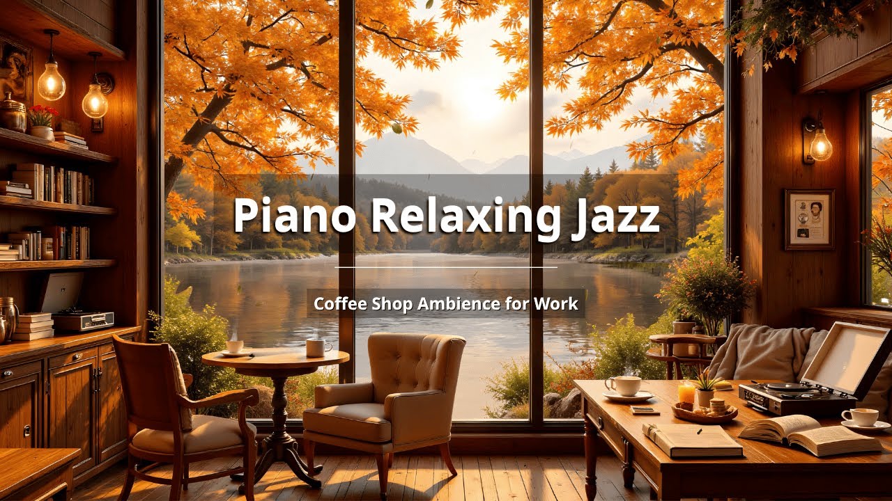 (NO ADS) Relaxing Jazz Background Music for Work 🍂 Cozy Autumn Coffee ...