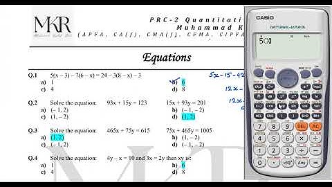 Lecture   1  Ch  2 Solving Equations l Quadratic and Linear Equations l PRC 2 Quantitative Methods