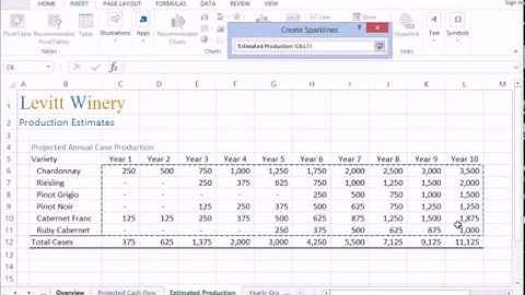 424 Creating Sparklines in Excel - CIS 101