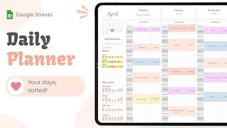 Daily, Weekly & Monthly Planner – Google Sheets Template for Tasks, Scheduling & Goals