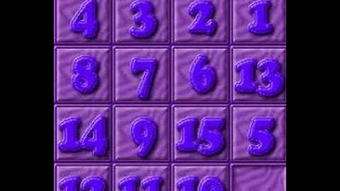 15 Puzzle - 1 to 15 (From Top to Bottom - Right-Hand Corner)