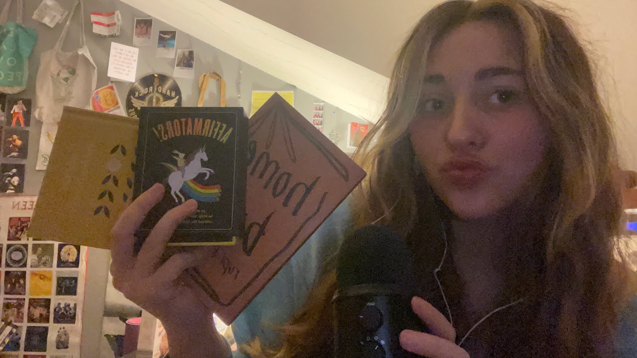 ASMR • reading poetry + affirmation cards (whispering, inaudible whispering)📚