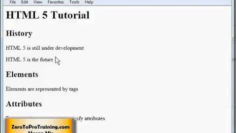 HTML5 Training Series (HTML 5) - Tutorial 7 - Creating Paragraphs