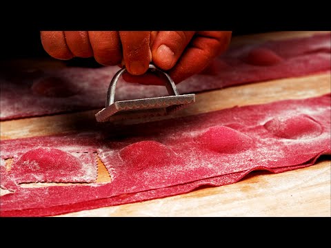 Homemade Red Beetroot Ravioli Filled with Ricotta | Perfect for Impressing