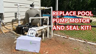 How to replace a swimming pool pump motor and seal kit. Hayward super pump. Century pool pump motor.