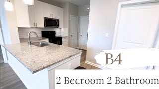 B4 Floor Plan, 2 Bedroom 2 Bathroom Townhome Apartment