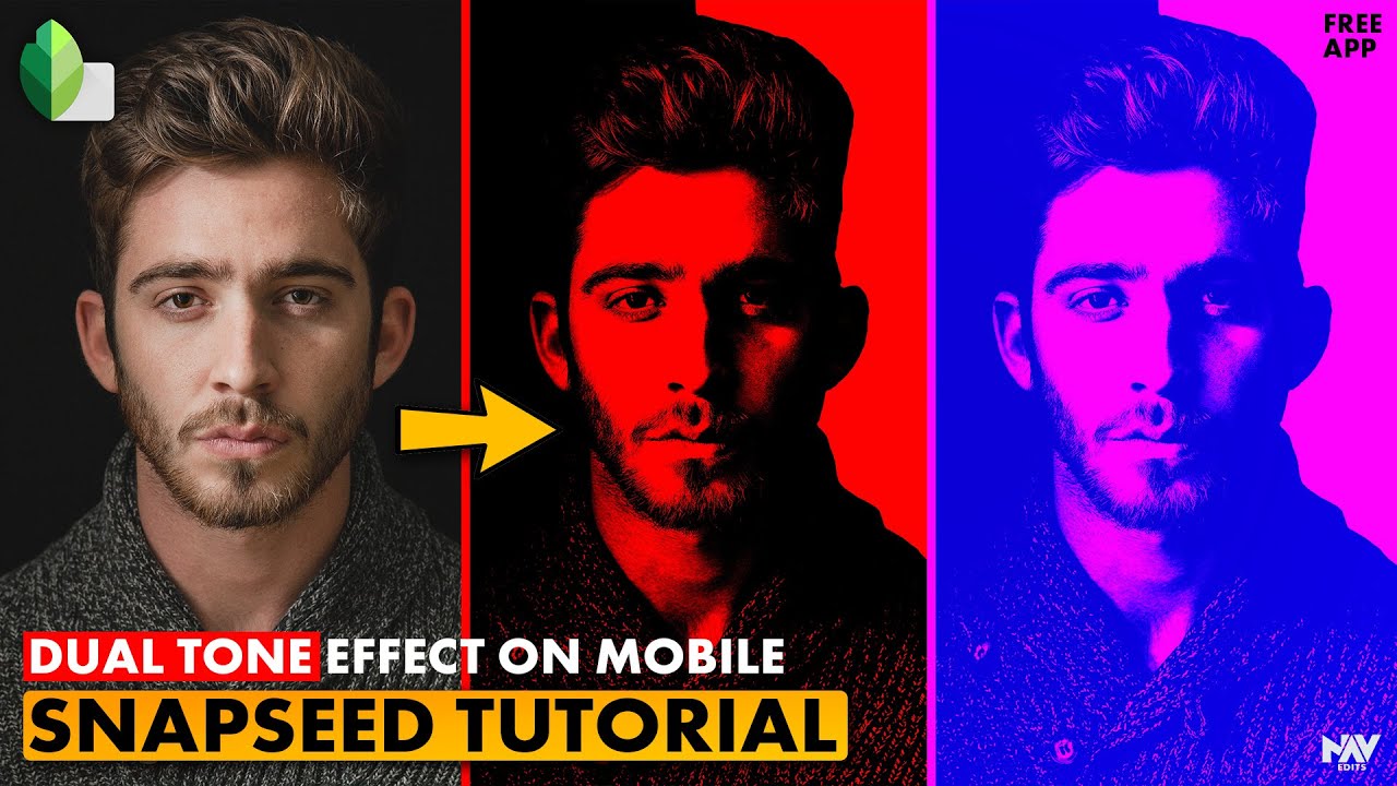 DUAL TONE EFFECT on Mobile, SNAPSEED TUTORIAL, PORTRAIT EDITING, Android
