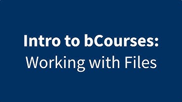 Working with Files in bCourses