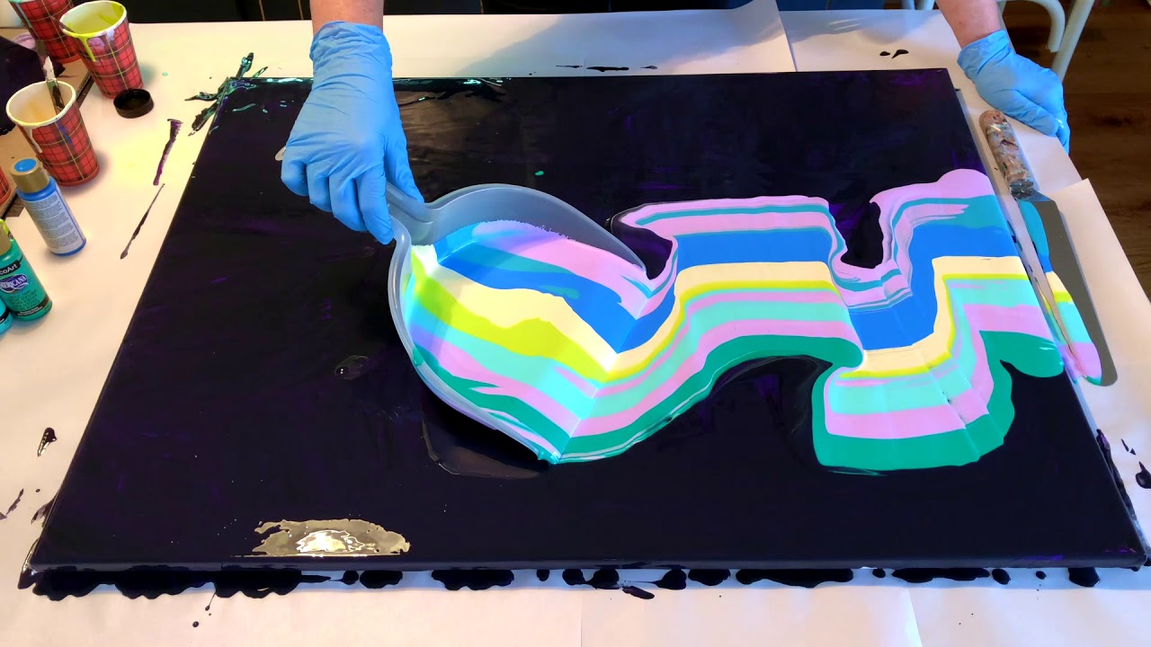 65 Dustpan pour acrylic pouring. YouTube