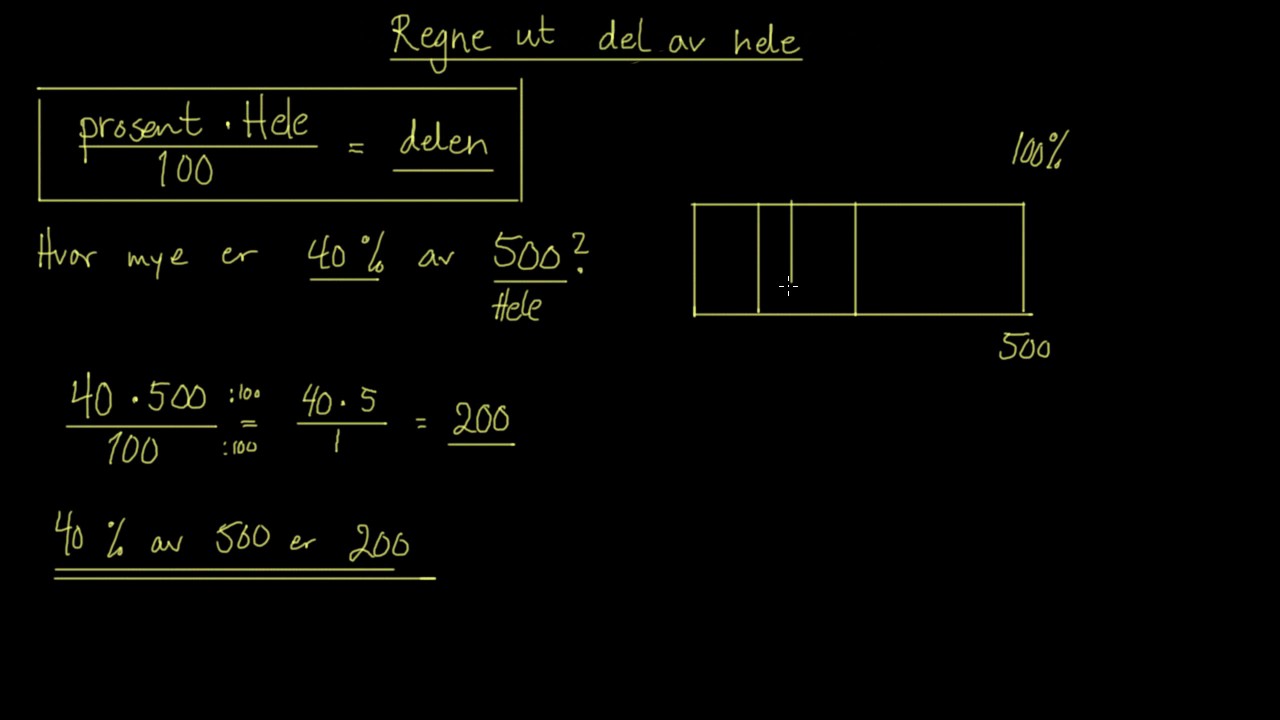 Hvordan regne ut del av noe