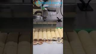 Creamy Swiss Roll Robot Cutting Machine. @systemsautomation6210