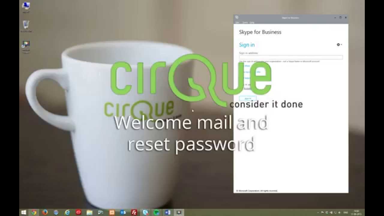 Skype for Business - Welcome mail and reset password