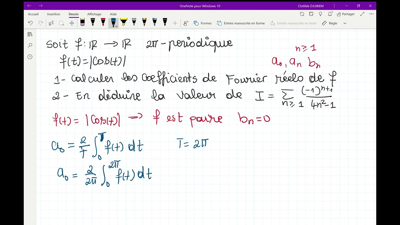 Exercices Corrigés : Séries de Fourier #Ep_7