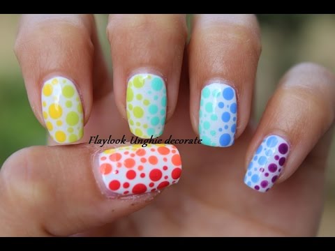 video tutorial #107 Nail art arcobaleno a pois Estate - Summer 2015- By ...