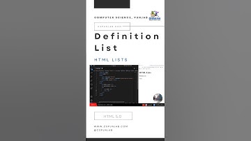 Definition List | HTML LISTS | HTML | CSPunjab.Com #shorts #html #45