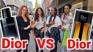 Women React to Dior Sauvage & Dior Homme Intense 💥Fragrance Street Reaction 💥Girls Rate Colognes