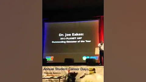 Dr Joe Eakes video for 2013 Educator of the Year @...