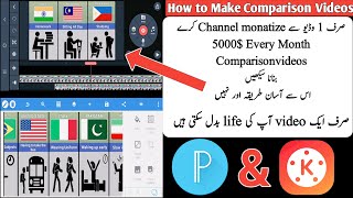 How To Make Comparisions Videos  KineMaster and Pexlab  || Part 1