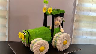 Tractor Diaper Cake / Baby Shower / DIY TARTA DE PAÑALES (Tutorial)