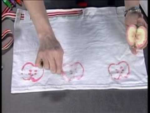 DIY Apple Stamped Apron using Elmer's® 3D™ Washable Paint Pens 