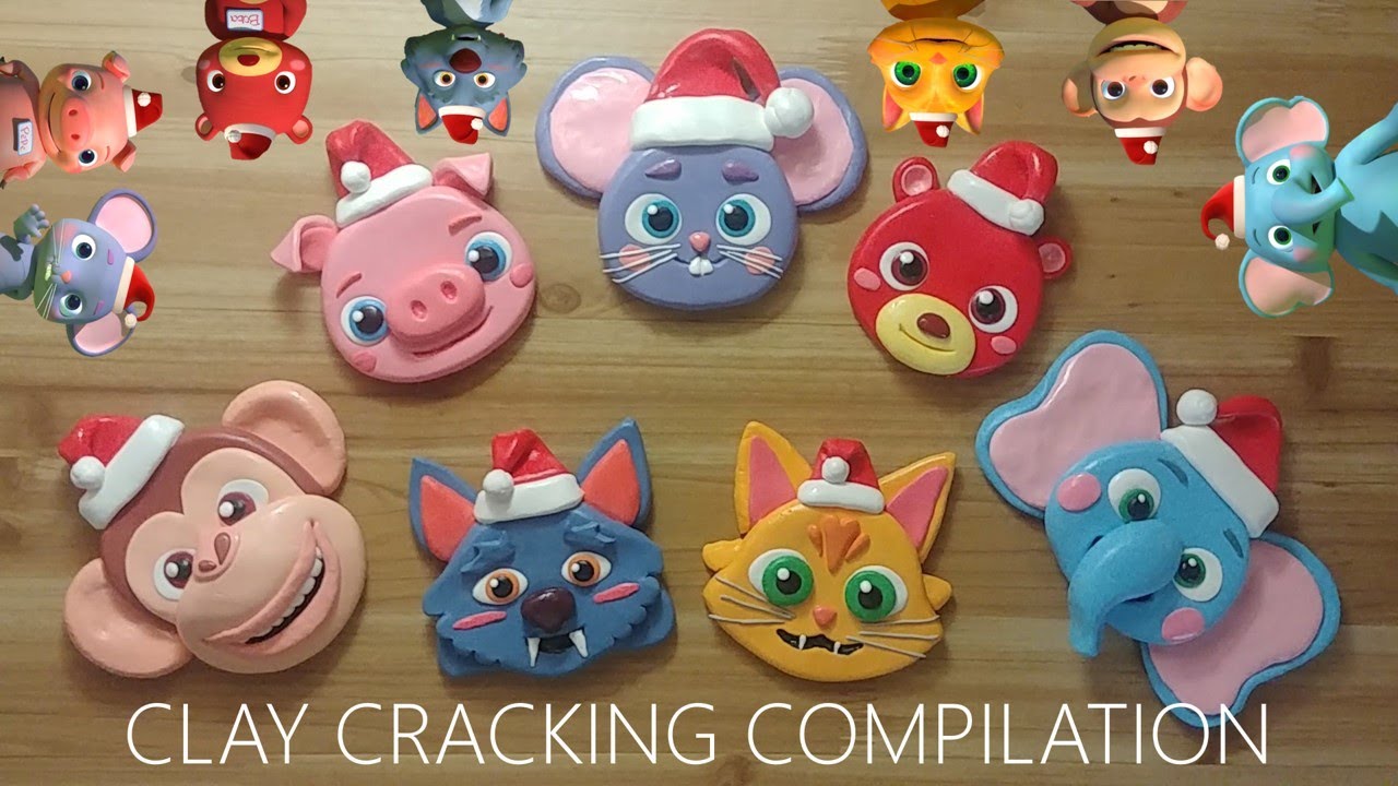 Christmas cocomelon animal clay cracking compilation 크리스마스 코코멜론 동물 점토 부수기 위주로 편집