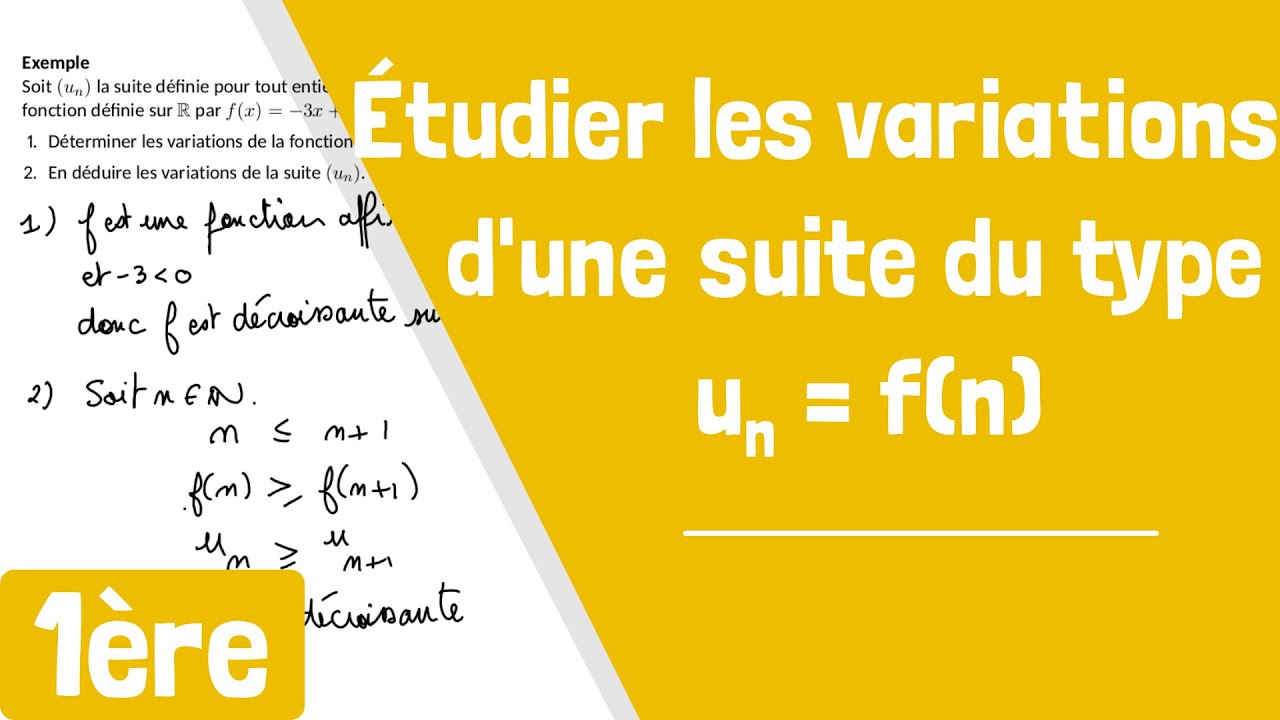 Comment étudier les variations d'une suite du type u_n=f(n) ?