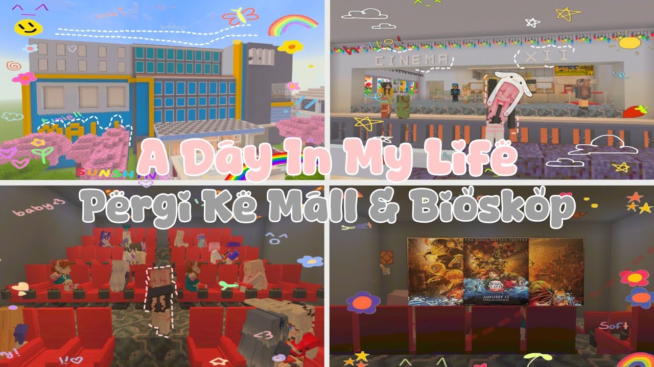 ⋆.𐙚˚ 🍿 A Day In My Life || Pulang Sekolah Ke Mall & Bioskop 🎥🎀 #minecraft #kawaiiworld #fyp 