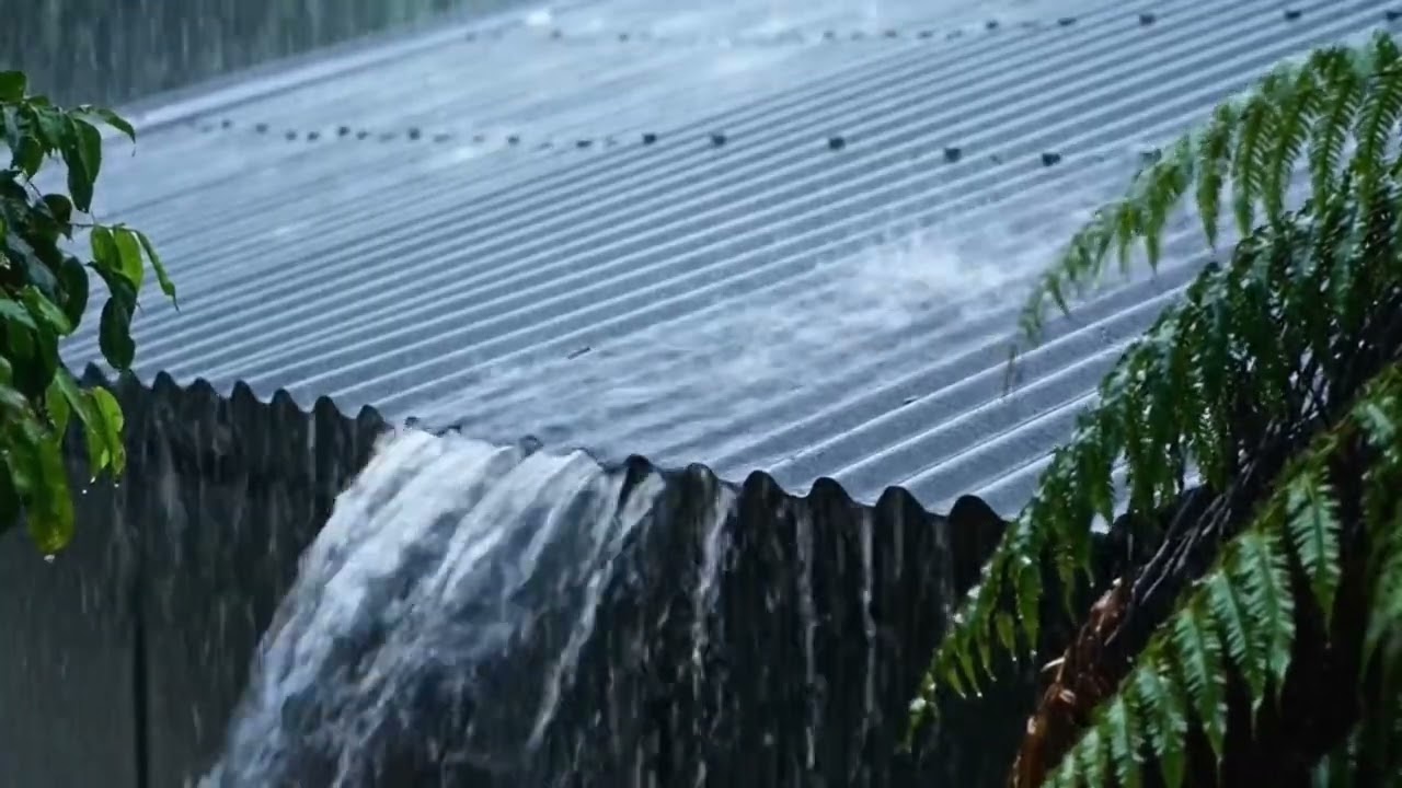 Massive Downpour: Heavy Rain Sounds on Roof | Tropical Storm Ambience