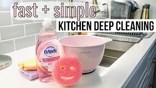 EASY kitchen deep cleaning | Using only Dish Soap + Sponge | SPRING CLEANING 2021