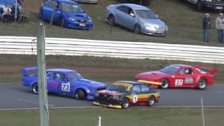 Action packed Sports Sedan racing Baskerville 2021 TCRC R4 - close racing & spins | V8 v Turbo 6
