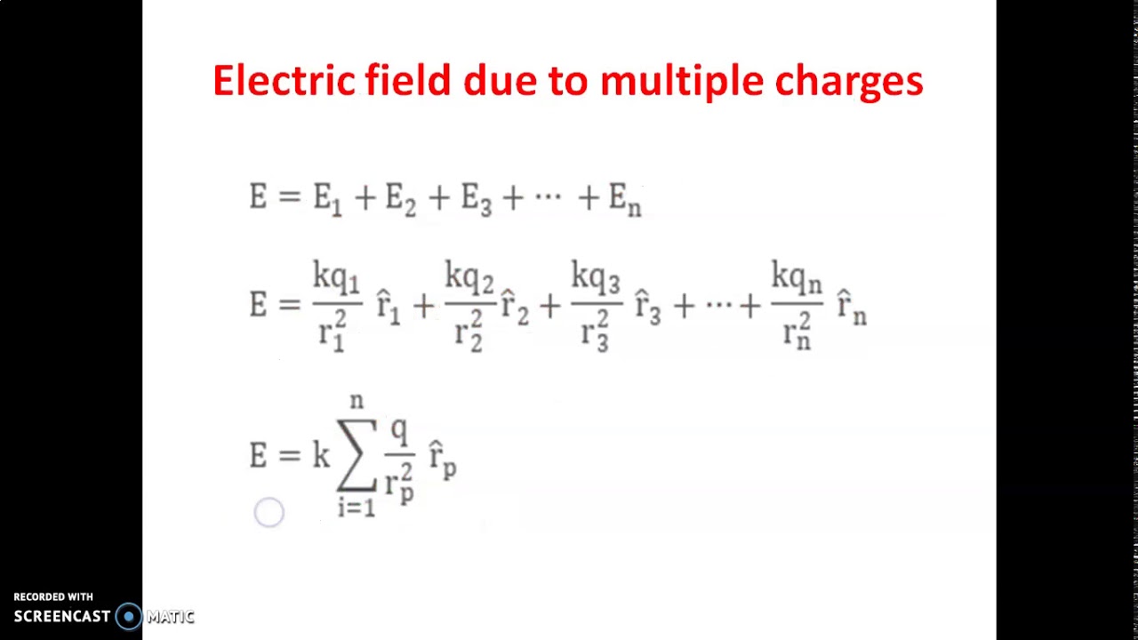 Electric field and electric field due to multiple charges for CBSE XII