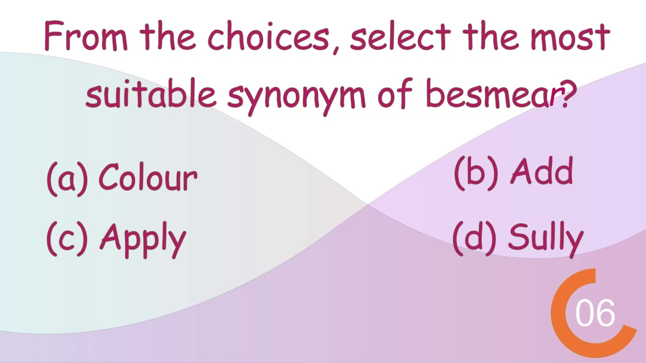 Can you guess the Synonym for the Besmear? Synonym Quiz Series By