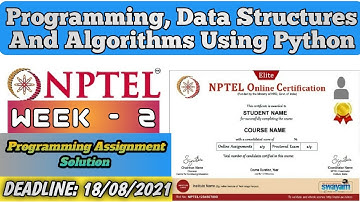 NPTEL: Programming, Data Structures and Algorithm Using Python Week 2 Programming Solutions