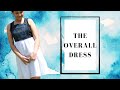 DIY OVERALL DRESS with half denim half cotton | gathered waist