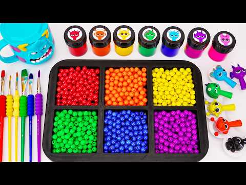 Satisfying Video l DIY How To Make Rainbow Color Beads with Sprunki Paints & Funny ASMR