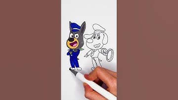 ⏪ Reverse Play 🚨 Officer Dobie & Sheriff Labrador 🚓✨ #glitter #art #cartoon #kids #color #trending