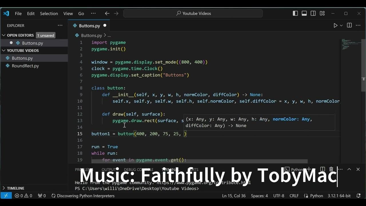 How to Create Buttons in Pygame - YouTube